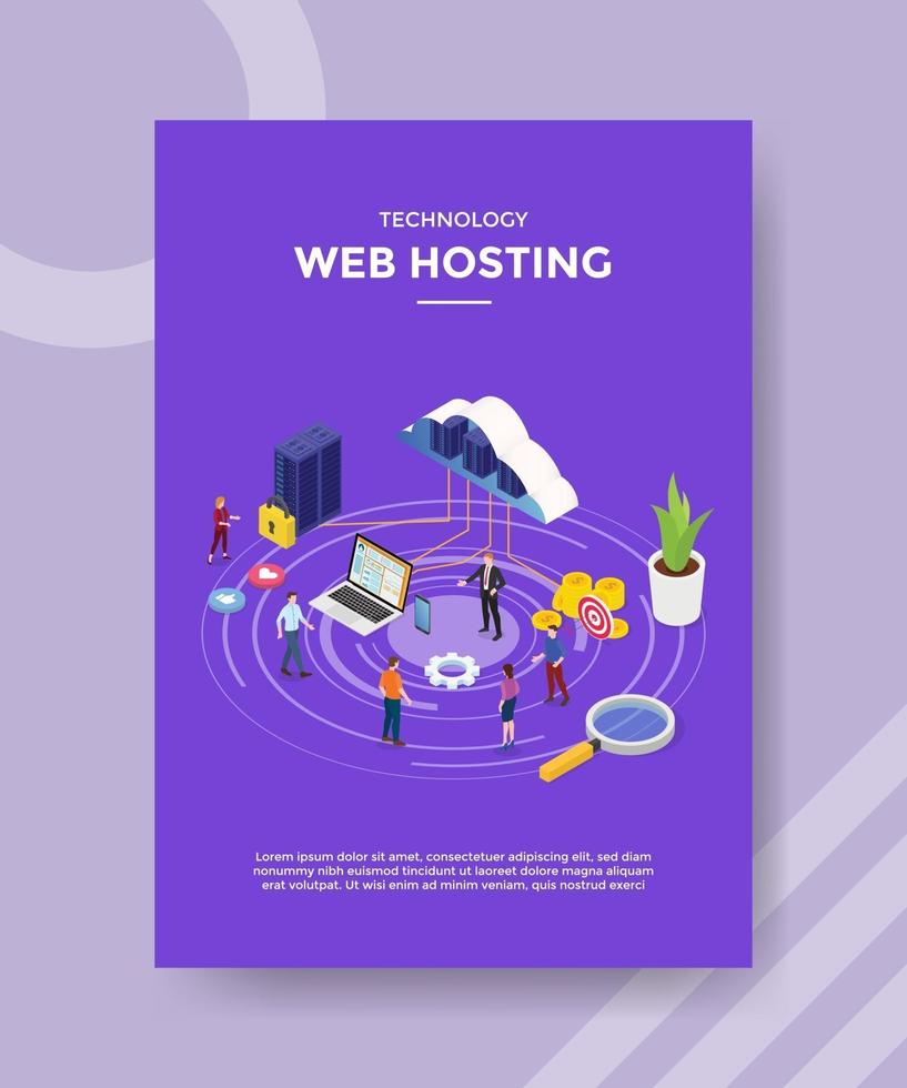 technology web hosting cloud connecting server laptop vector