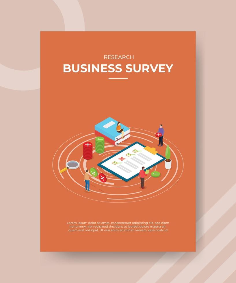 Business survey people give opinion on form paper vector