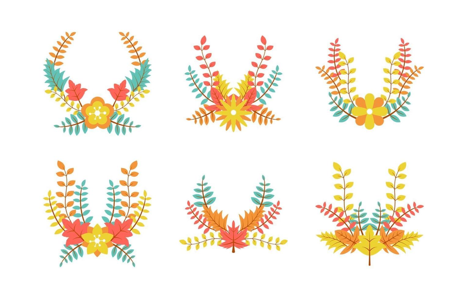 Autumn Fall Wreath Floral Element vector
