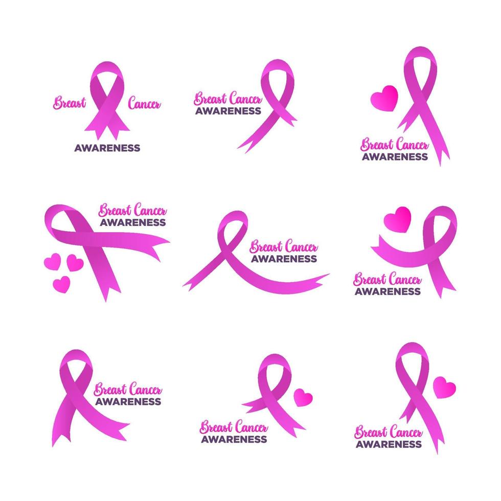 insignia de cinta de conciencia de cáncer de mama vector