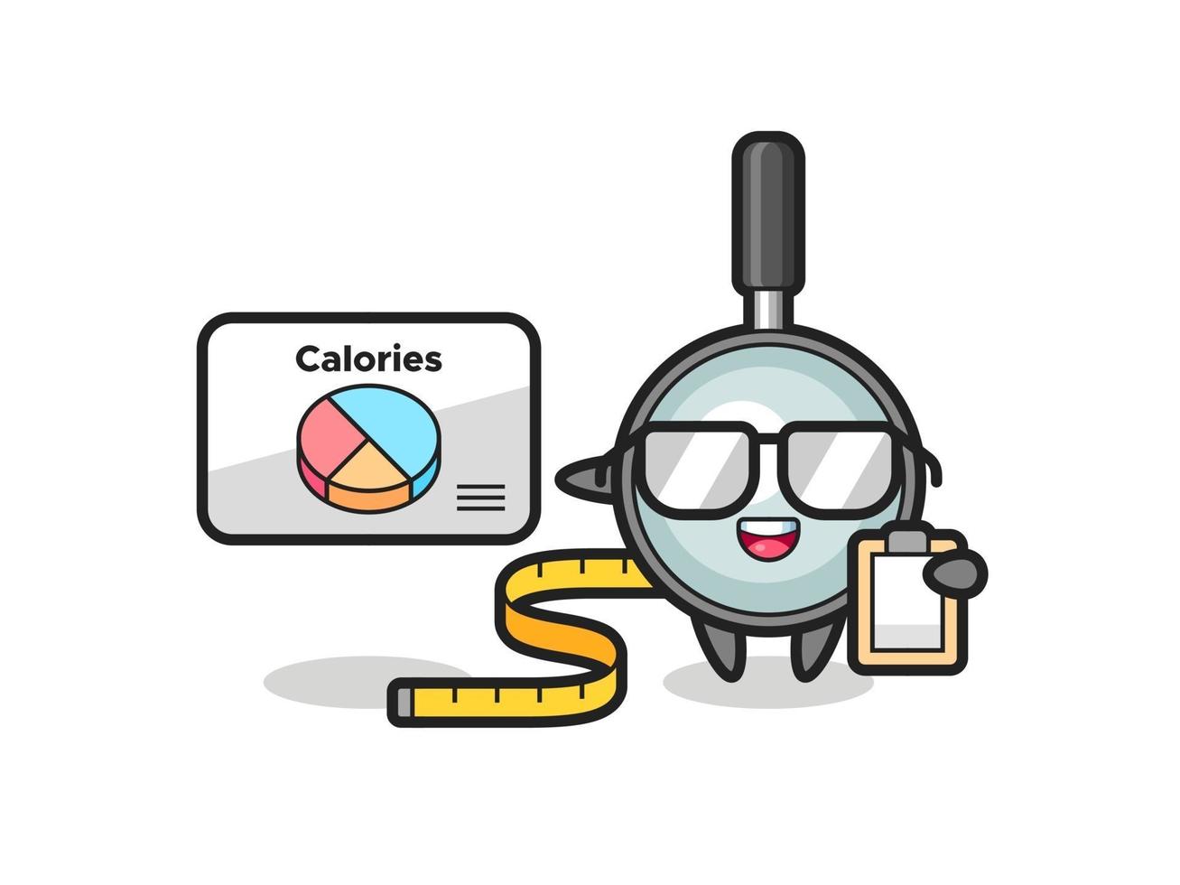 Illustration of magnifying glass mascot as a dietitian vector