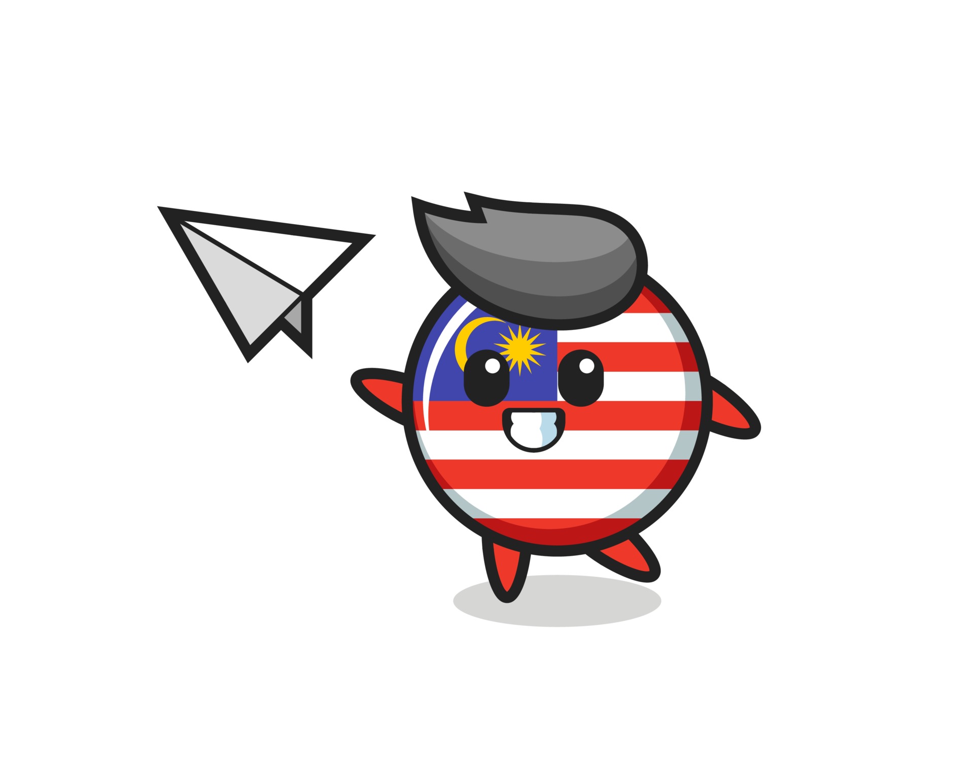 malaysia flag badge cartoon character throwing paper airplane 3267413  Vector Art at Vecteezy