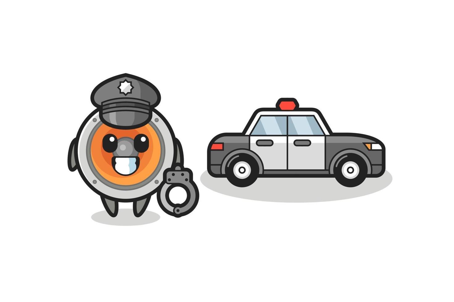 Cartoon mascot of loudspeaker as a police vector