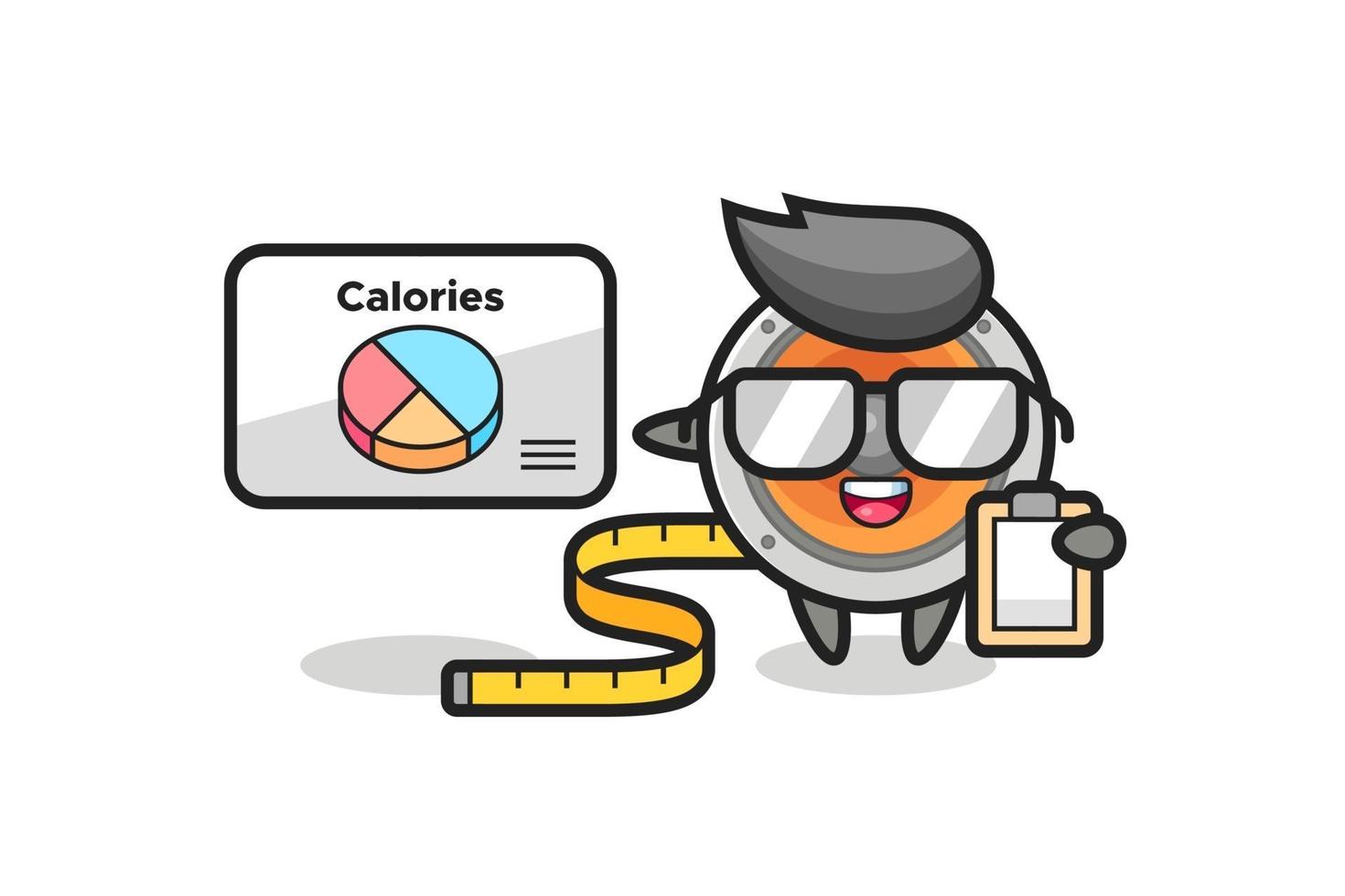 Illustration of loudspeaker mascot as a dietitian vector