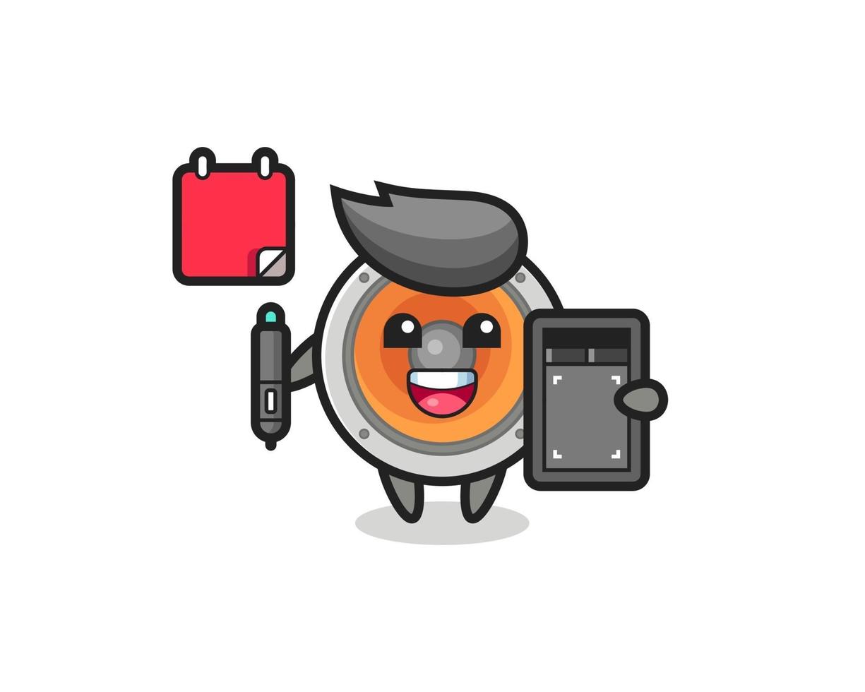 Illustration of loudspeaker mascot as a graphic designer vector