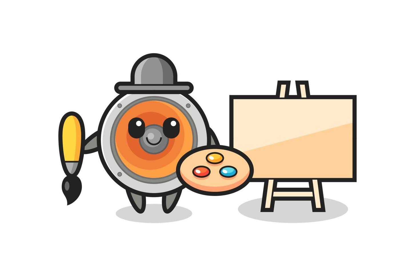 Illustration of loudspeaker mascot as a painter vector