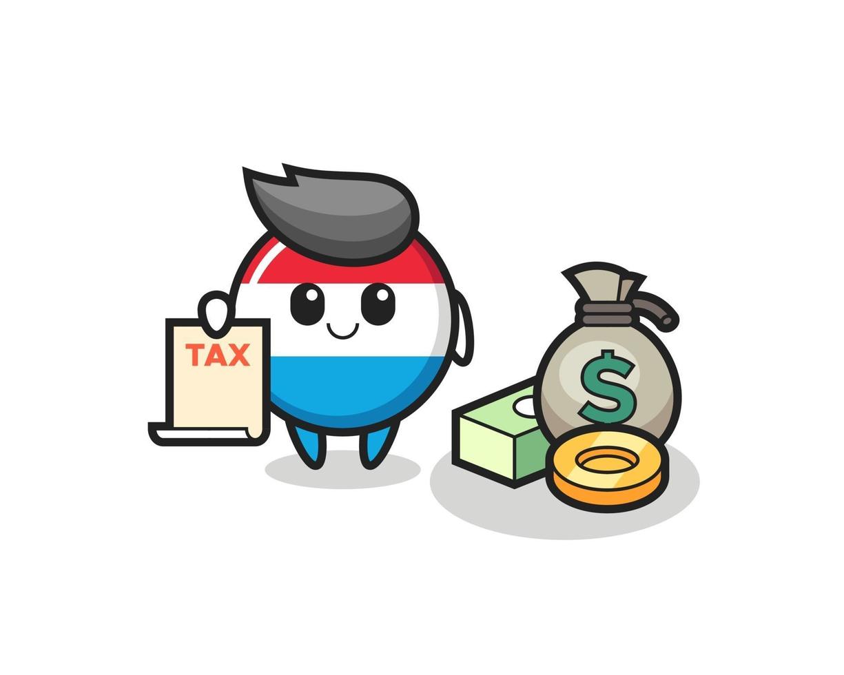 Character cartoon of luxembourg flag badge as a accountant vector