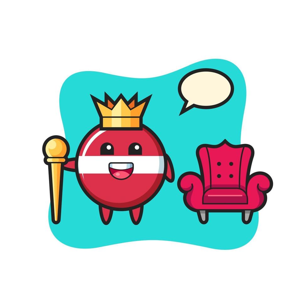 Mascot cartoon of latvia flag badge as a king vector