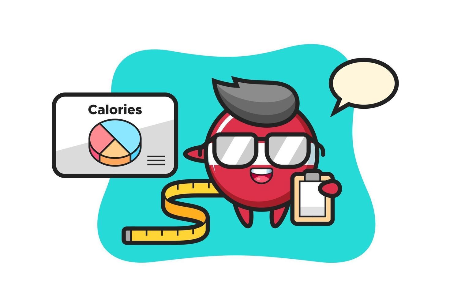 Illustration of latvia flag badge mascot as a dietitian vector