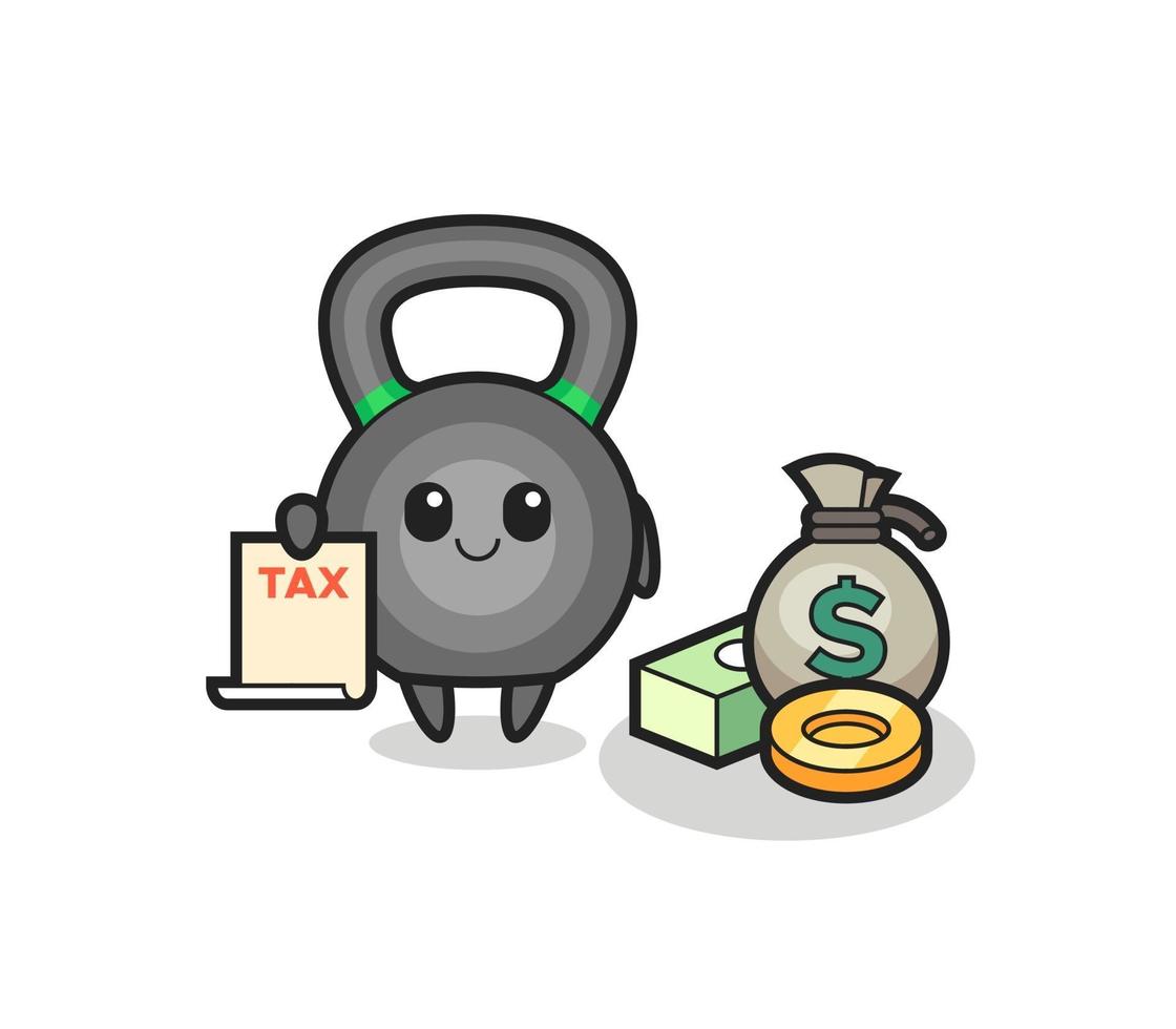 Character cartoon of kettlebell as a accountant vector