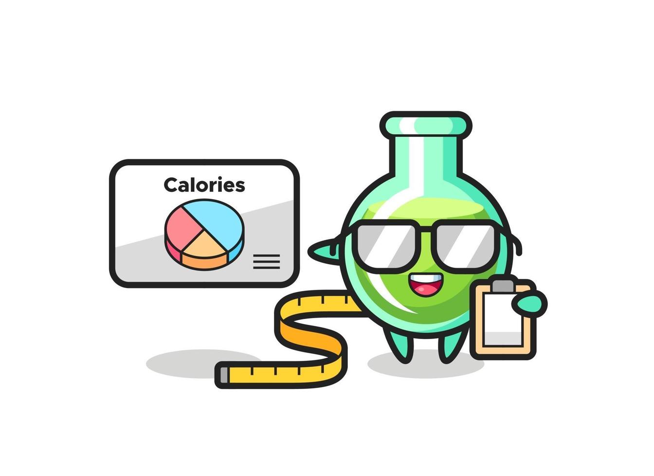 Illustration of lab beakers mascot as a dietitian vector