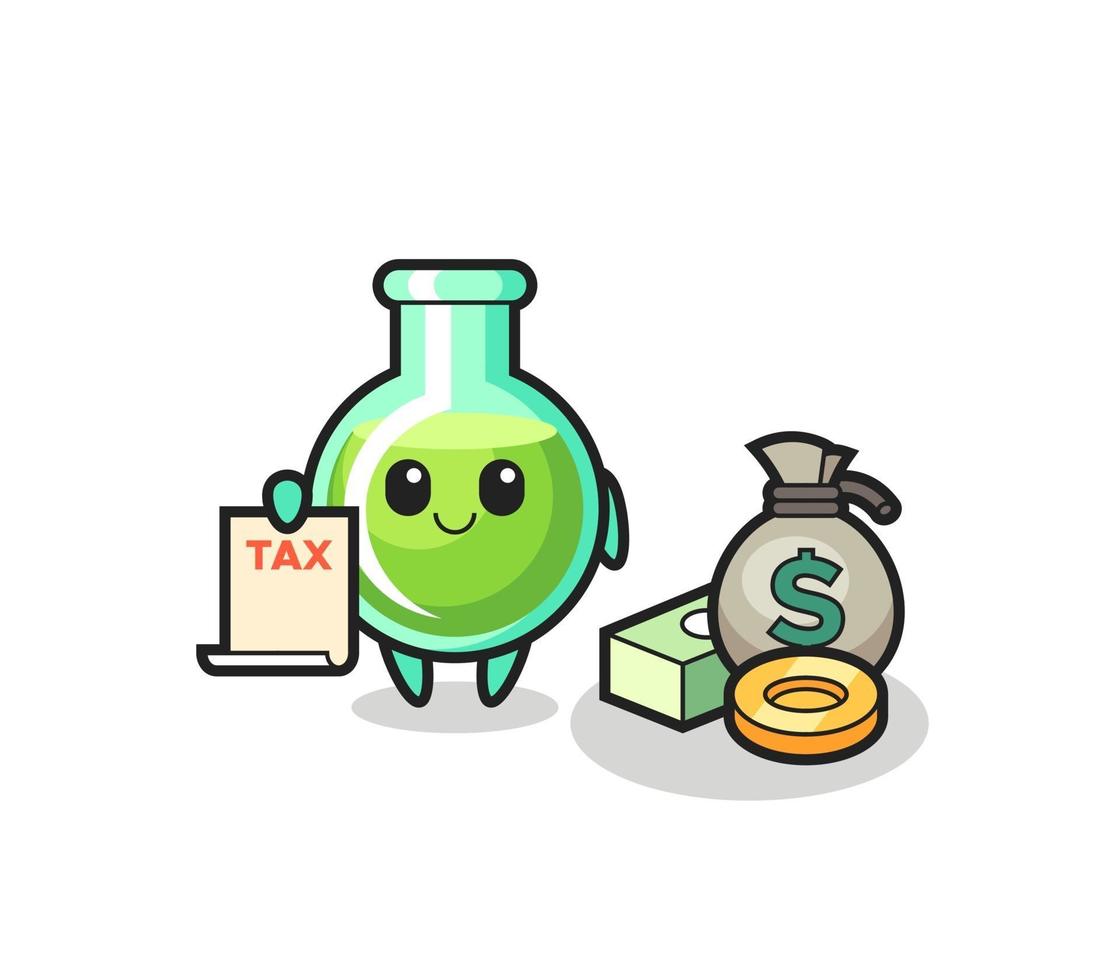 Character cartoon of lab beakers as a accountant vector