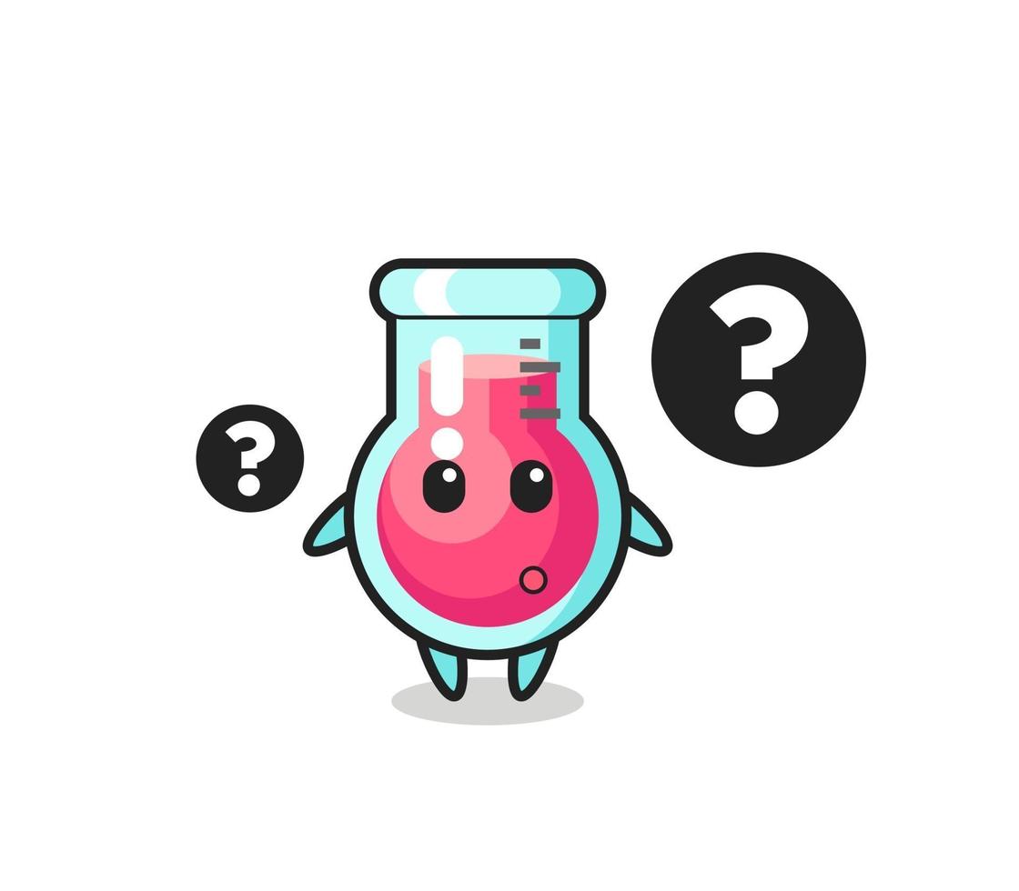 Cartoon Illustration of laboratory beaker with the question mark vector