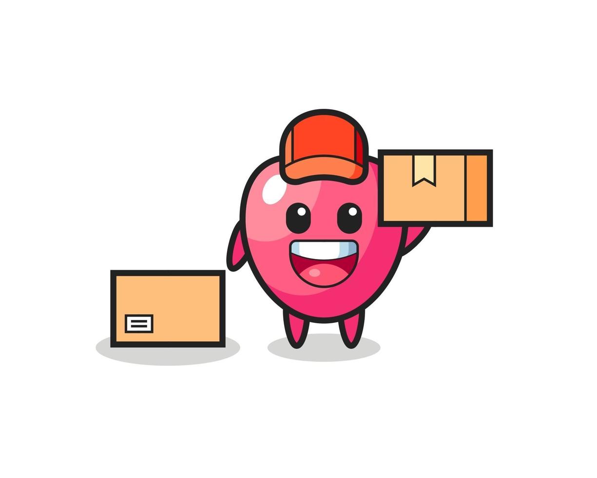 Mascot Illustration of heart symbol as a courier vector