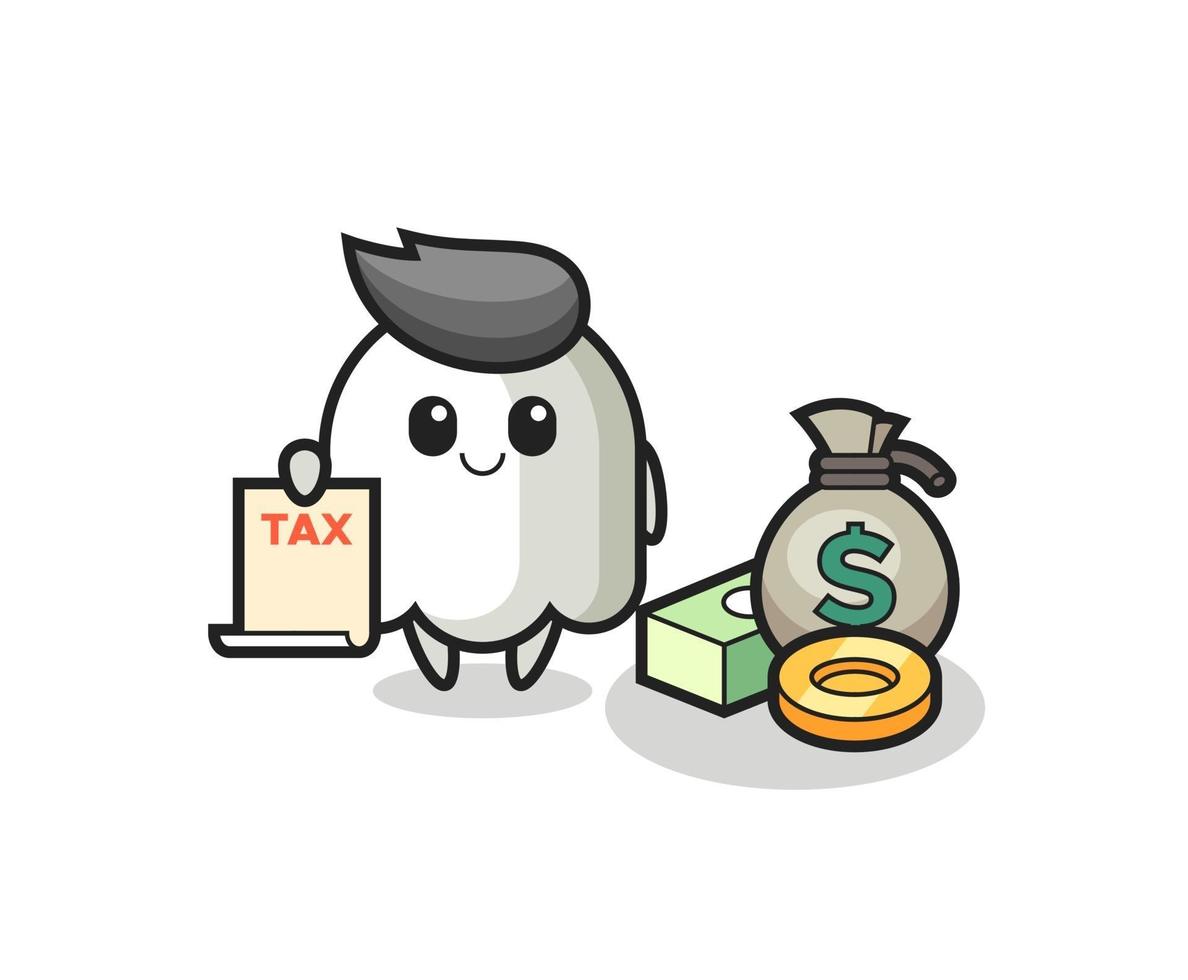 Character cartoon of ghost as a accountant vector