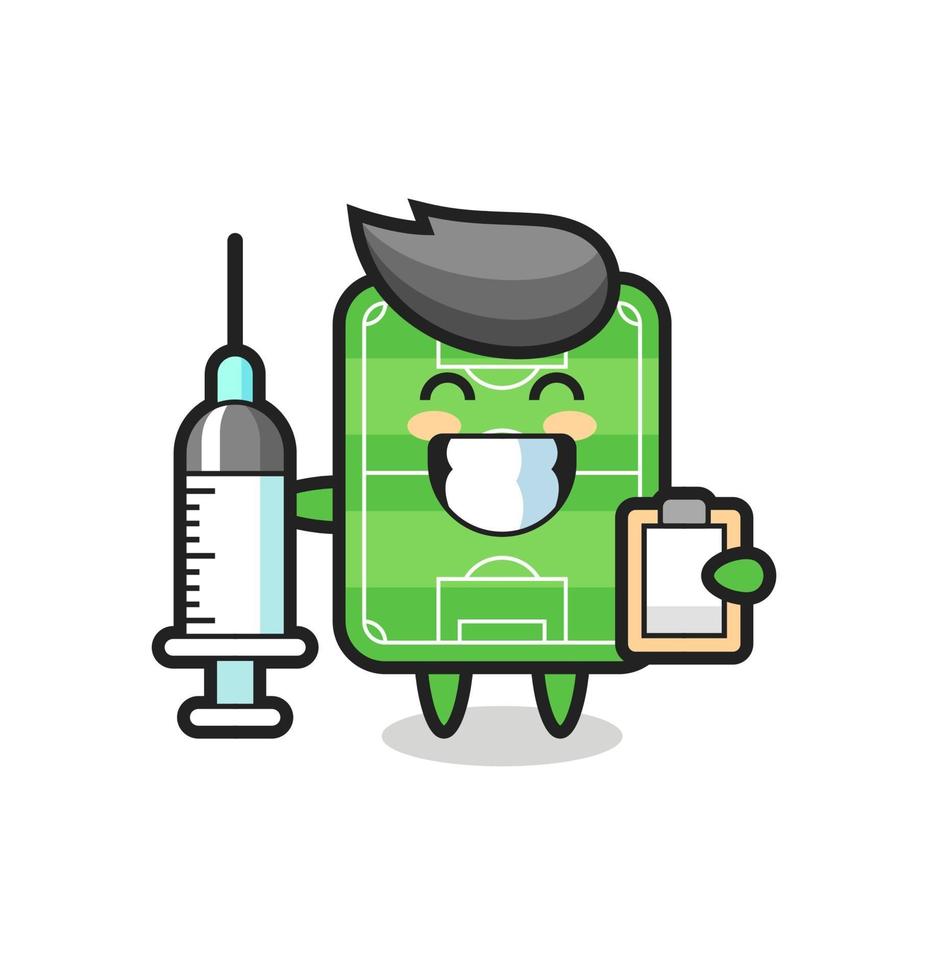 Mascot Illustration of football field as a doctor vector