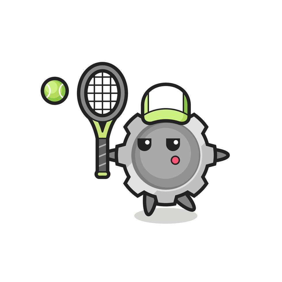 personaje de dibujos animados de equipo como jugador de tenis vector