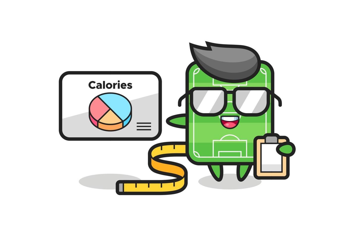 Illustration of football field mascot as a dietitian vector