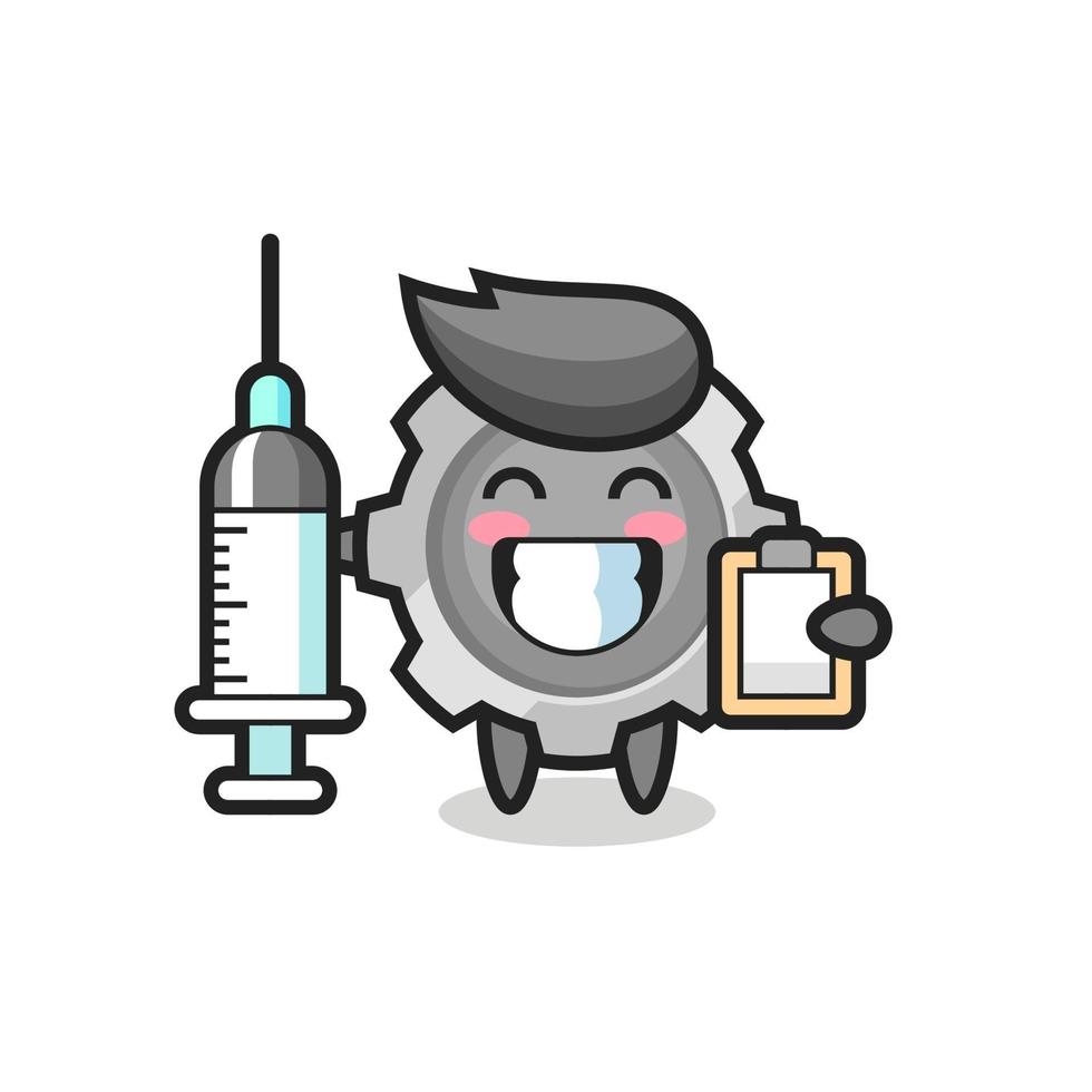 Mascot Illustration of gear as a doctor vector