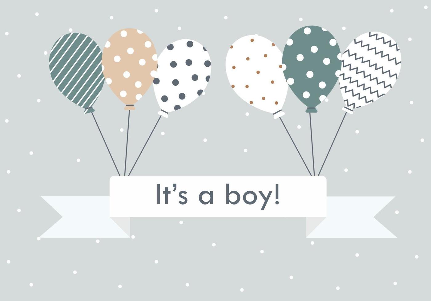 Flags and ribbon with words It's a boy vector