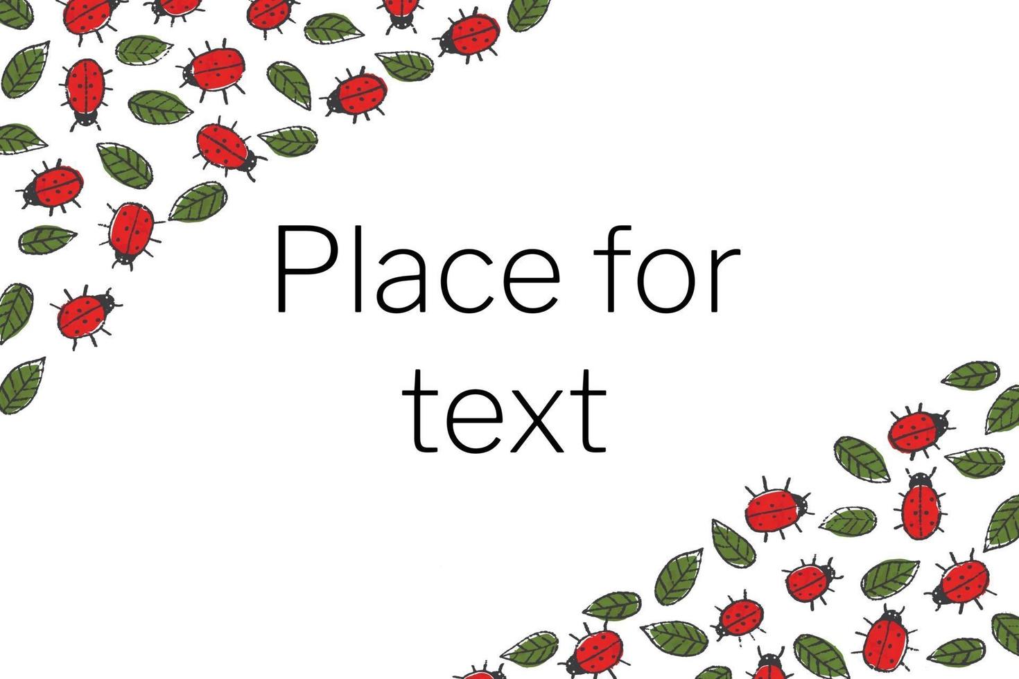 Frame with ladybugs and leaves vector
