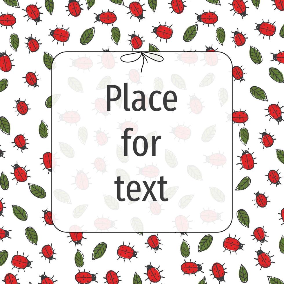 Creative template with ladybugs and leaves vector