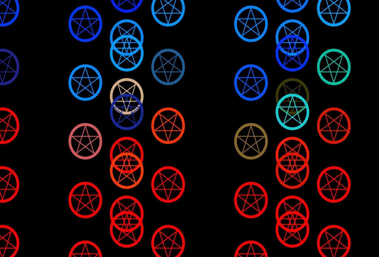 Dark Multicolor vector backdrop with mystery symbols.