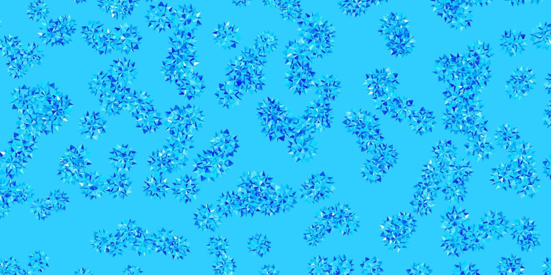 Light BLUE vector backdrop with xmas snowflakes.
