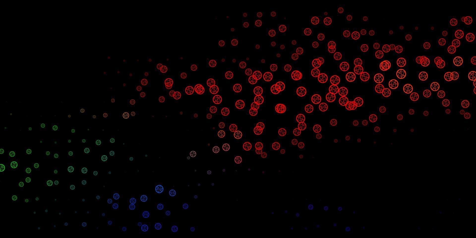 Dark Multicolor vector pattern with magic elements.