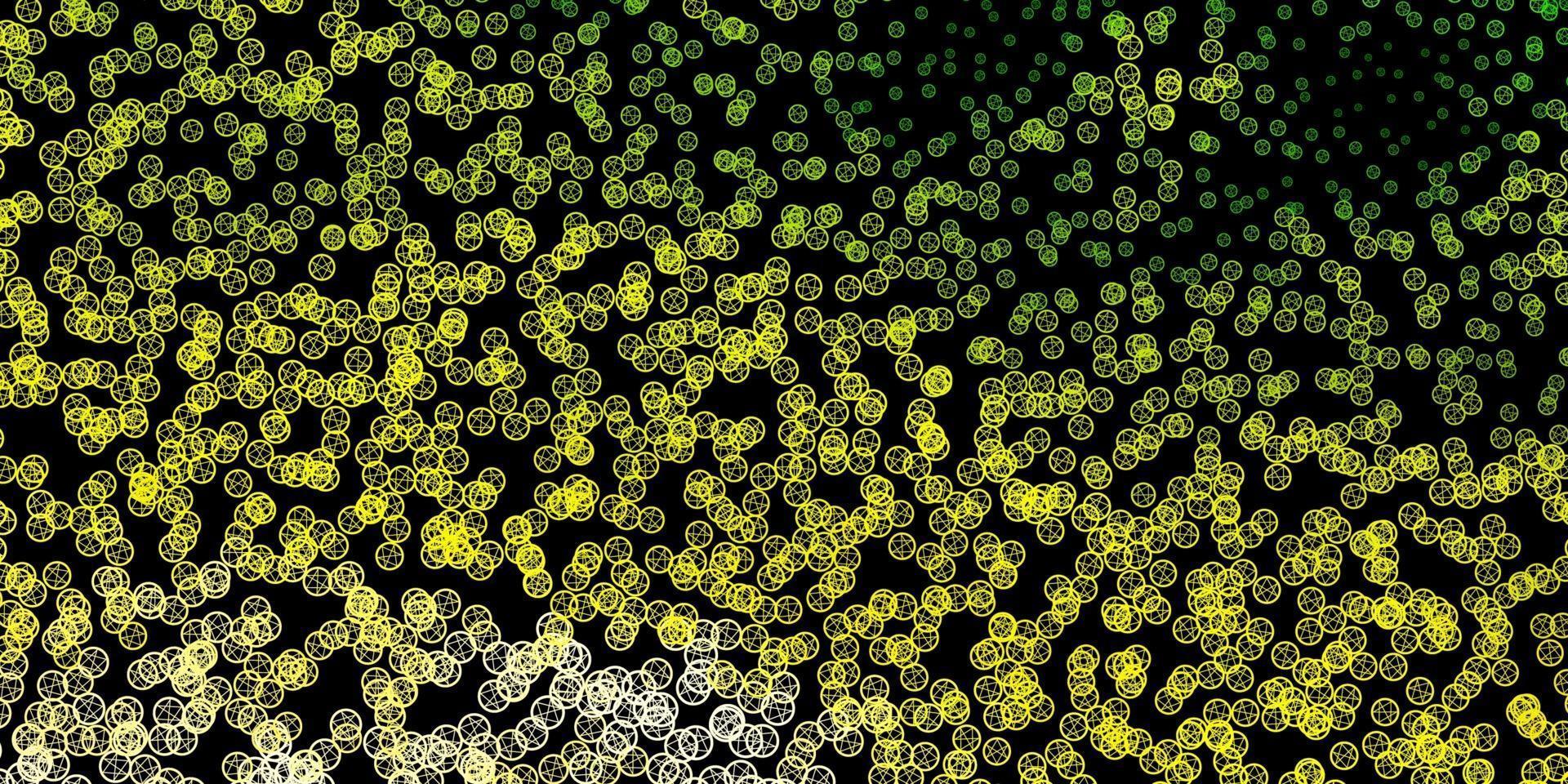 Dark Green, Yellow vector background with occult symbols.