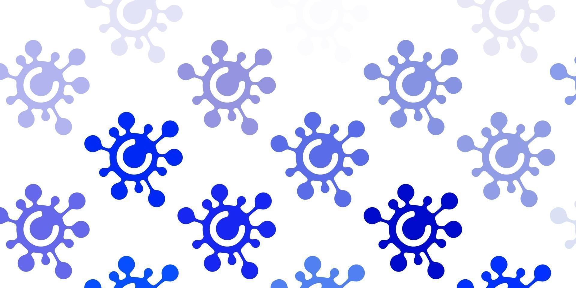 Light BLUE vector pattern with coronavirus elements.