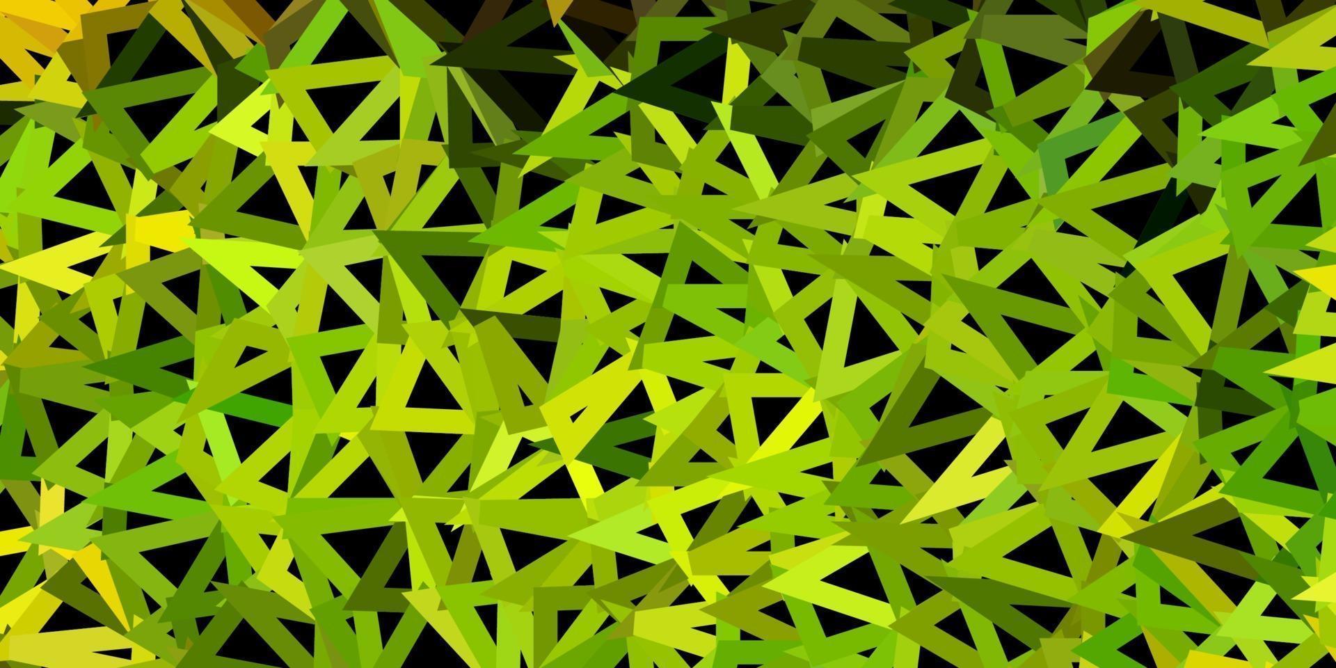 Light green, yellow vector triangle mosaic background.