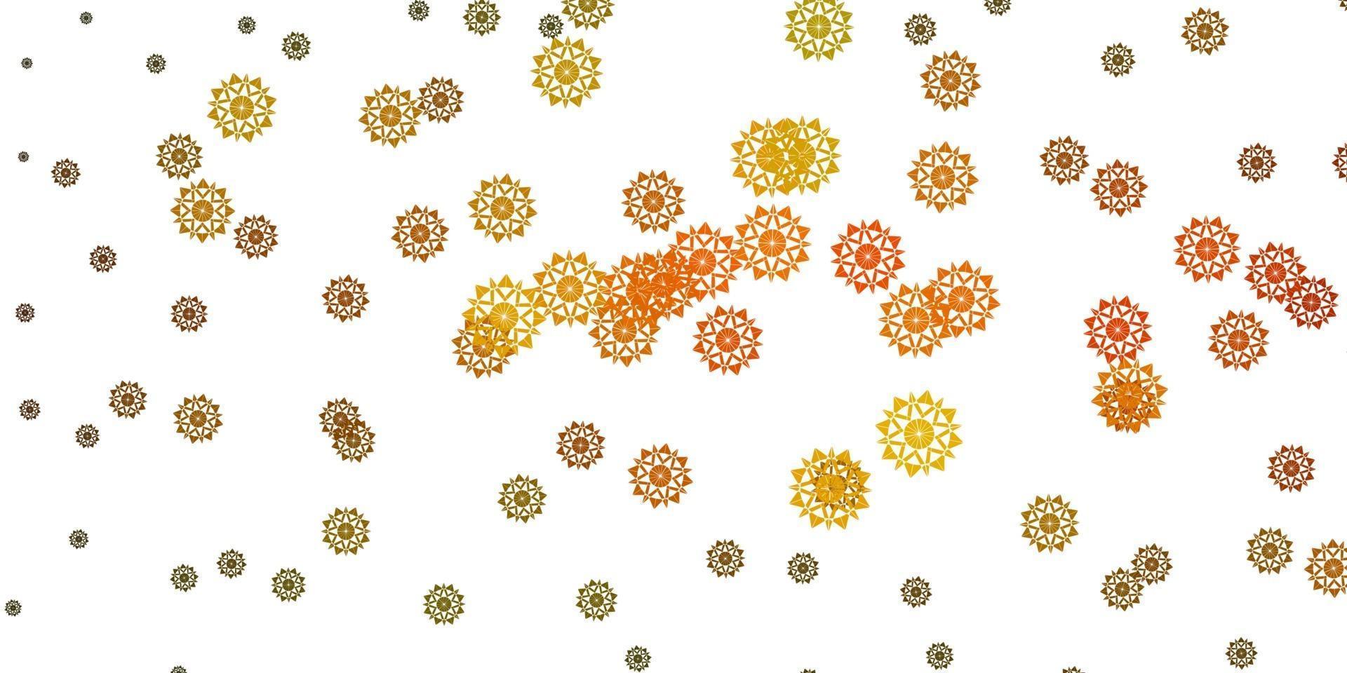 Light Green, Yellow vector pattern with colored snowflakes.