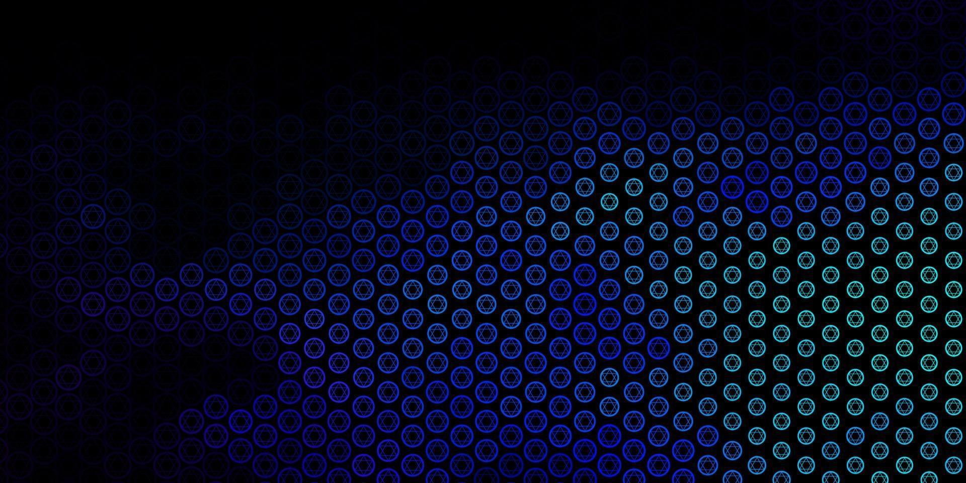 Dark BLUE vector backdrop with mystery symbols.