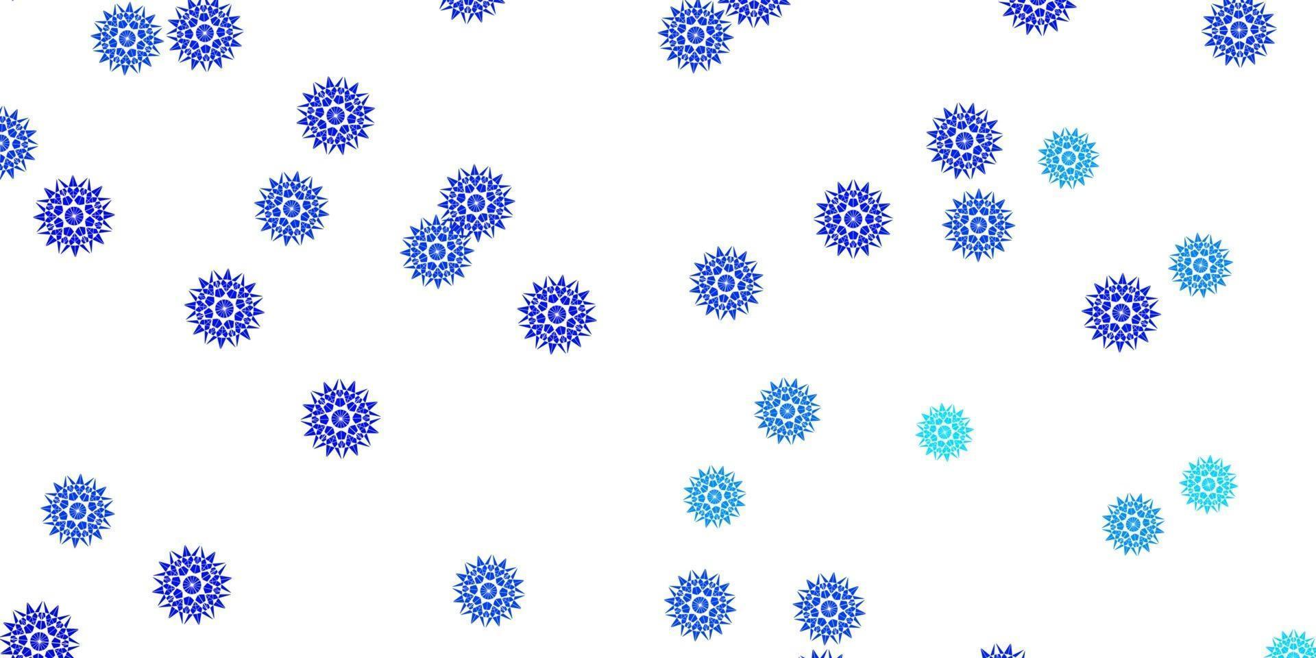 Light BLUE vector doodle texture with flowers.