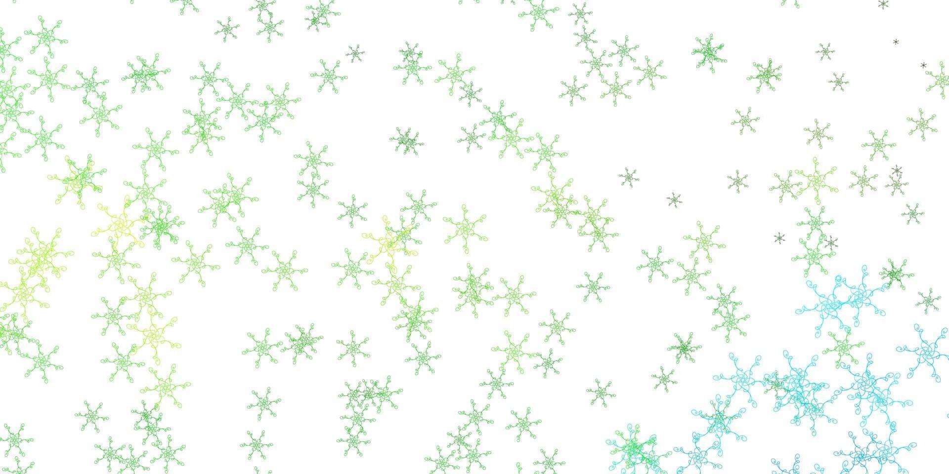 Light Green, Yellow vector background with bent lines.