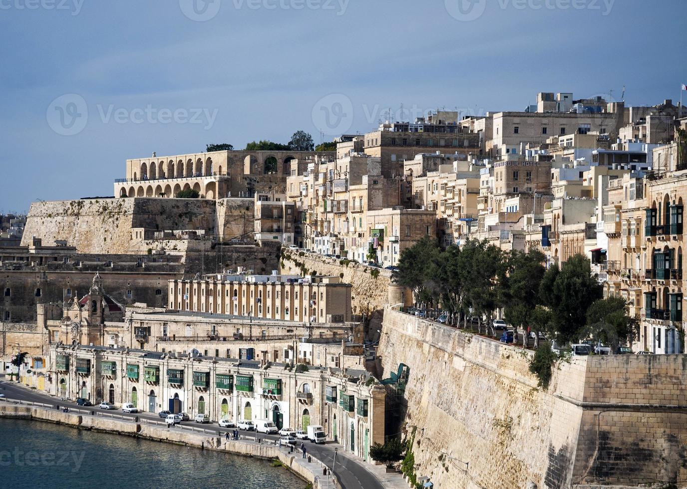 La Valletta famous old town fortifications architecture scenic view in Malta photo