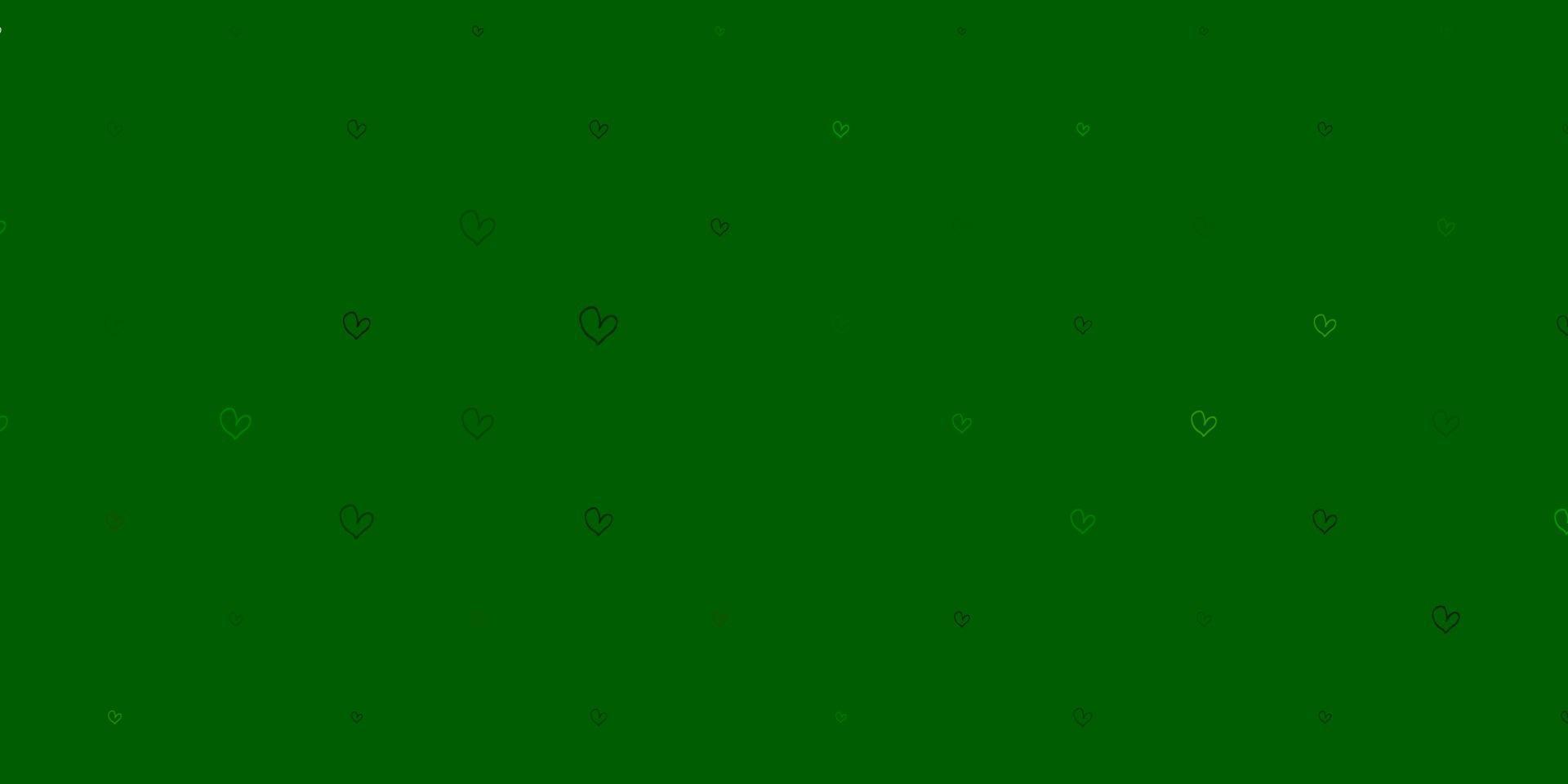 Light Green, Yellow vector pattern with colorful hearts.