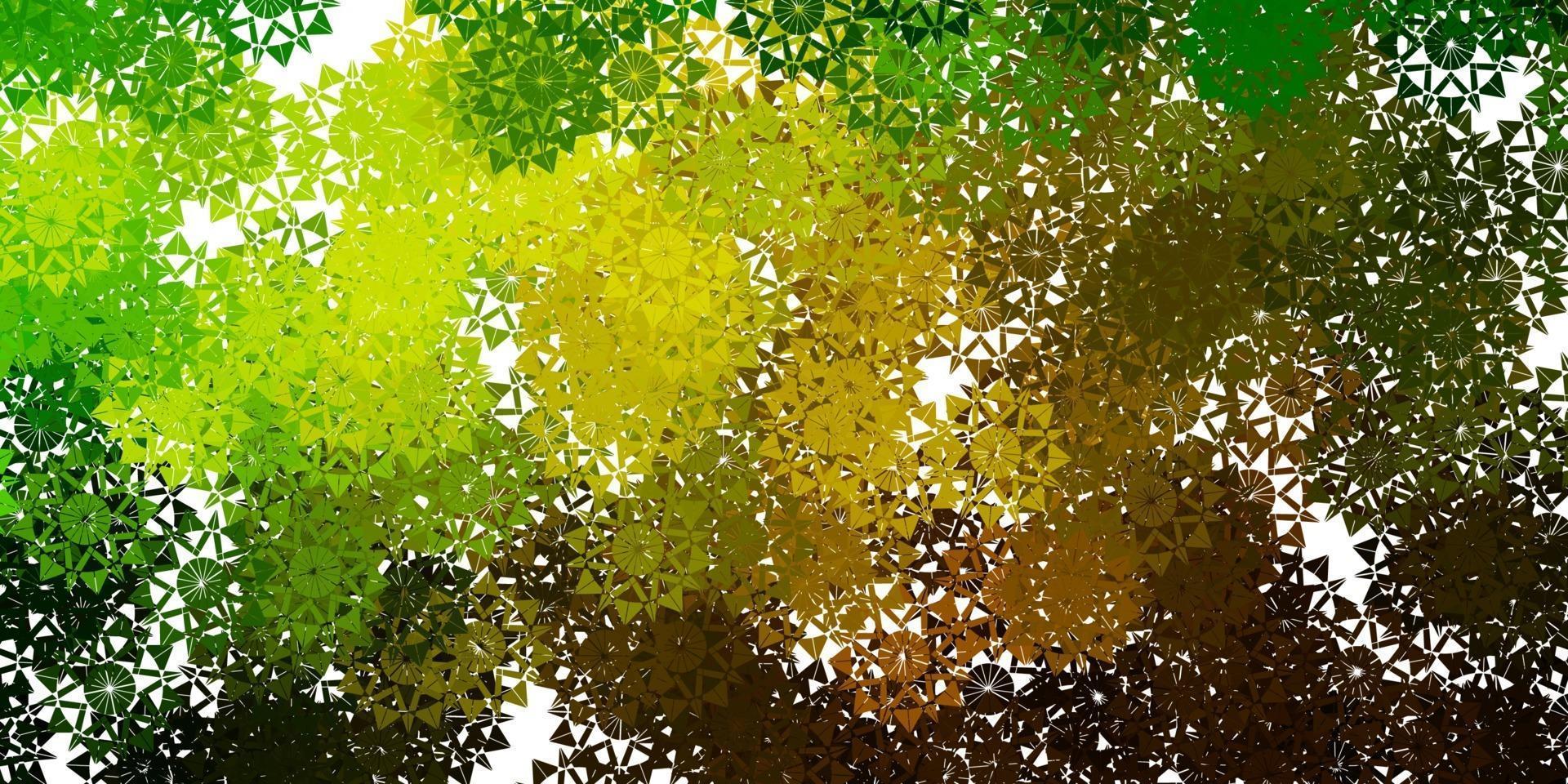 Light Green, Yellow vector texture with bright snowflakes.
