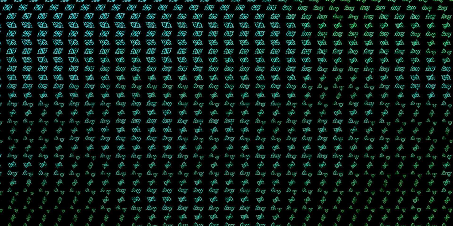 Dark Green vector template with esoteric signs.