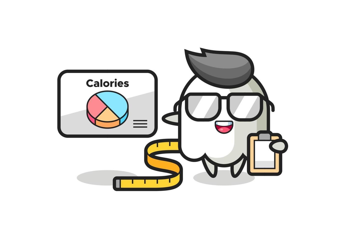 Illustration of ghost mascot as a dietitian vector