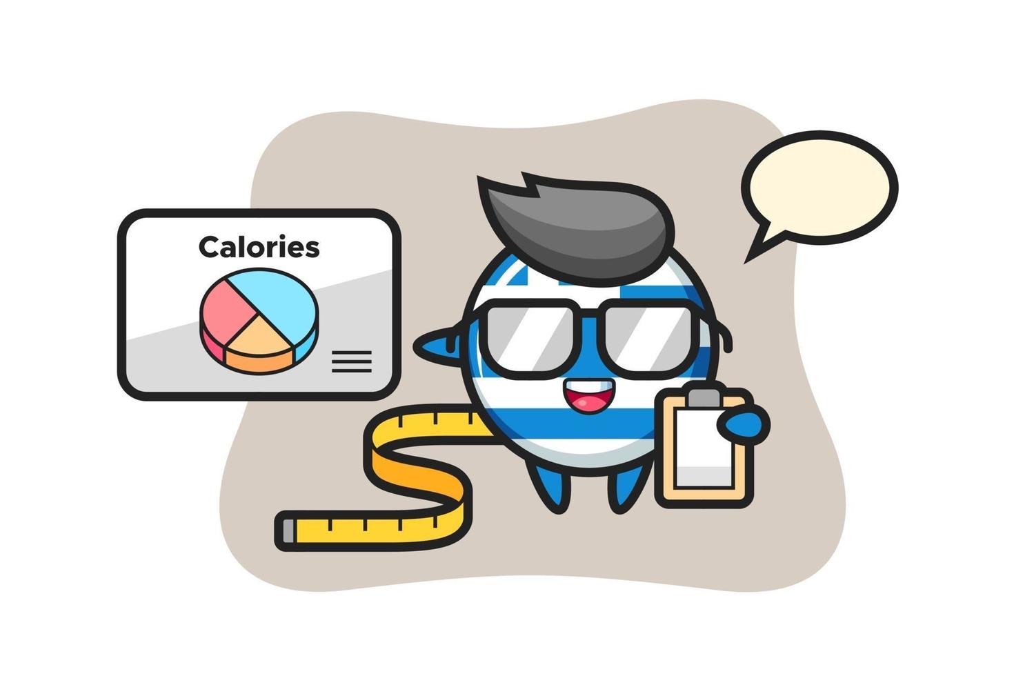 Illustration of greece flag badge mascot as a dietitian vector