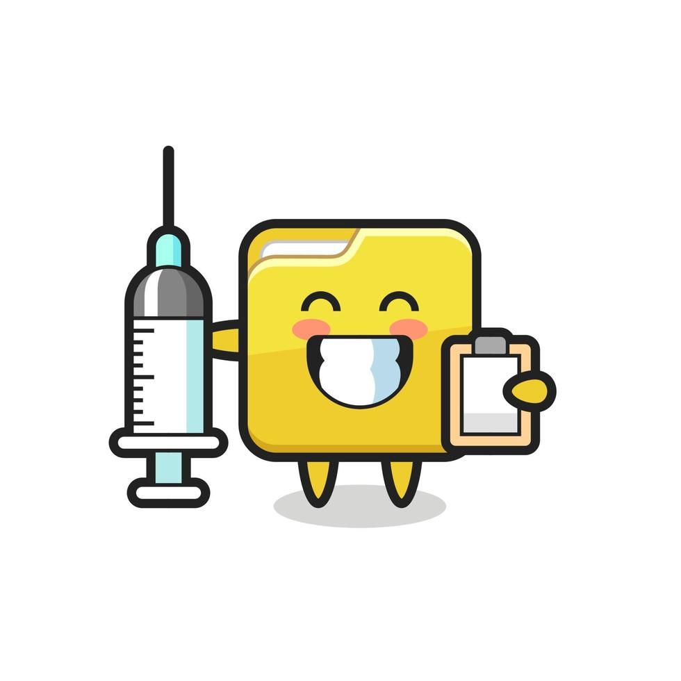 Mascot Illustration of folder as a doctor vector