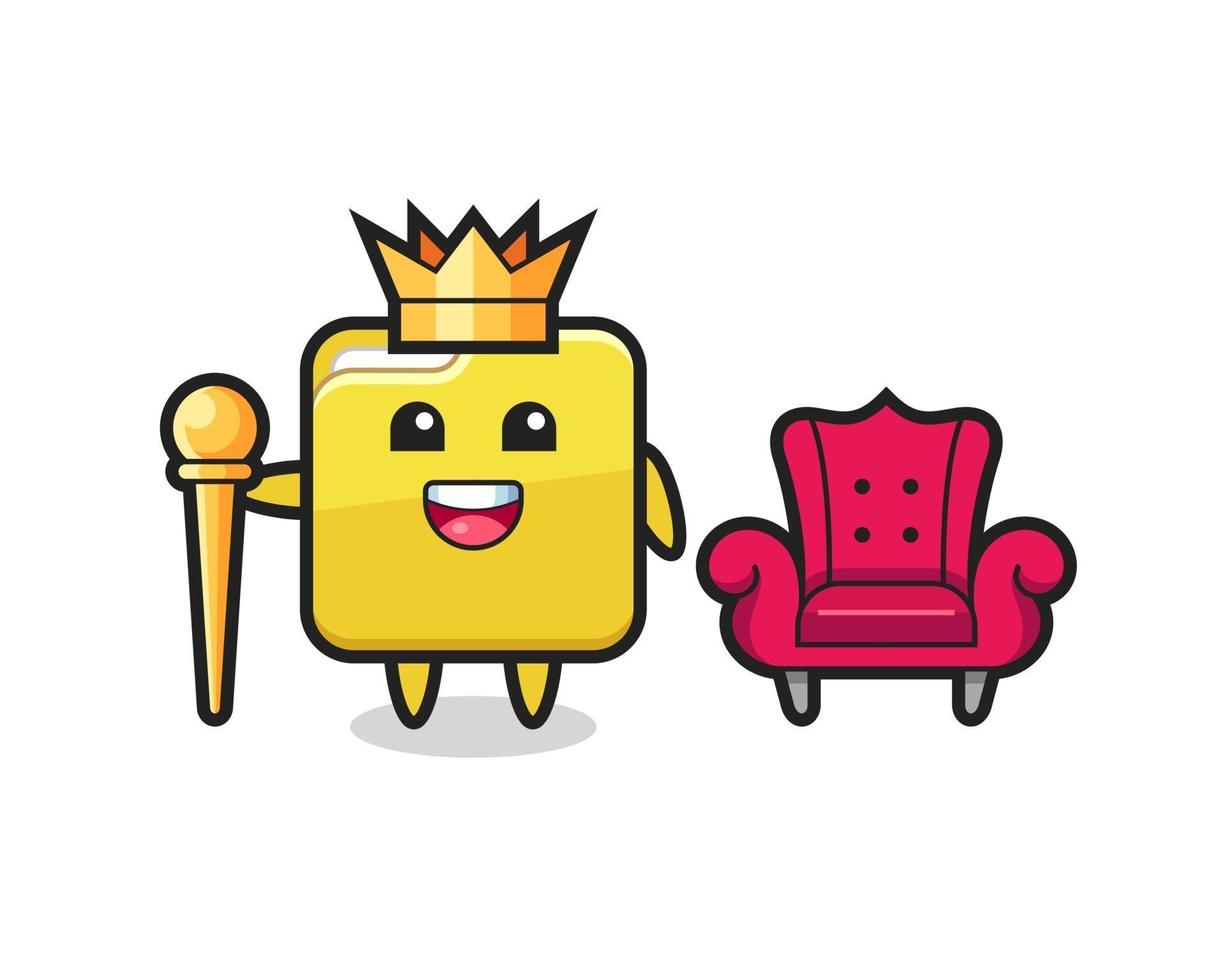 Mascot cartoon of folder as a king vector