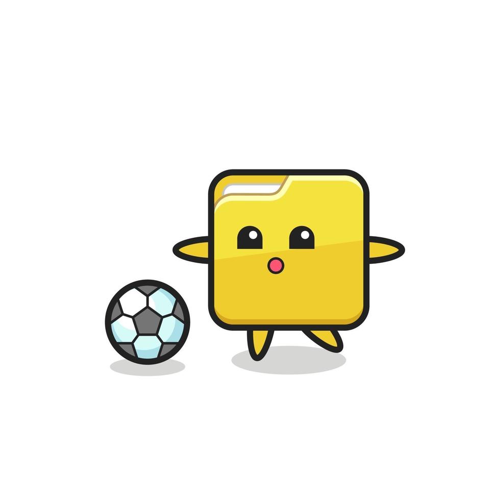 Illustration of folder cartoon is playing soccer vector