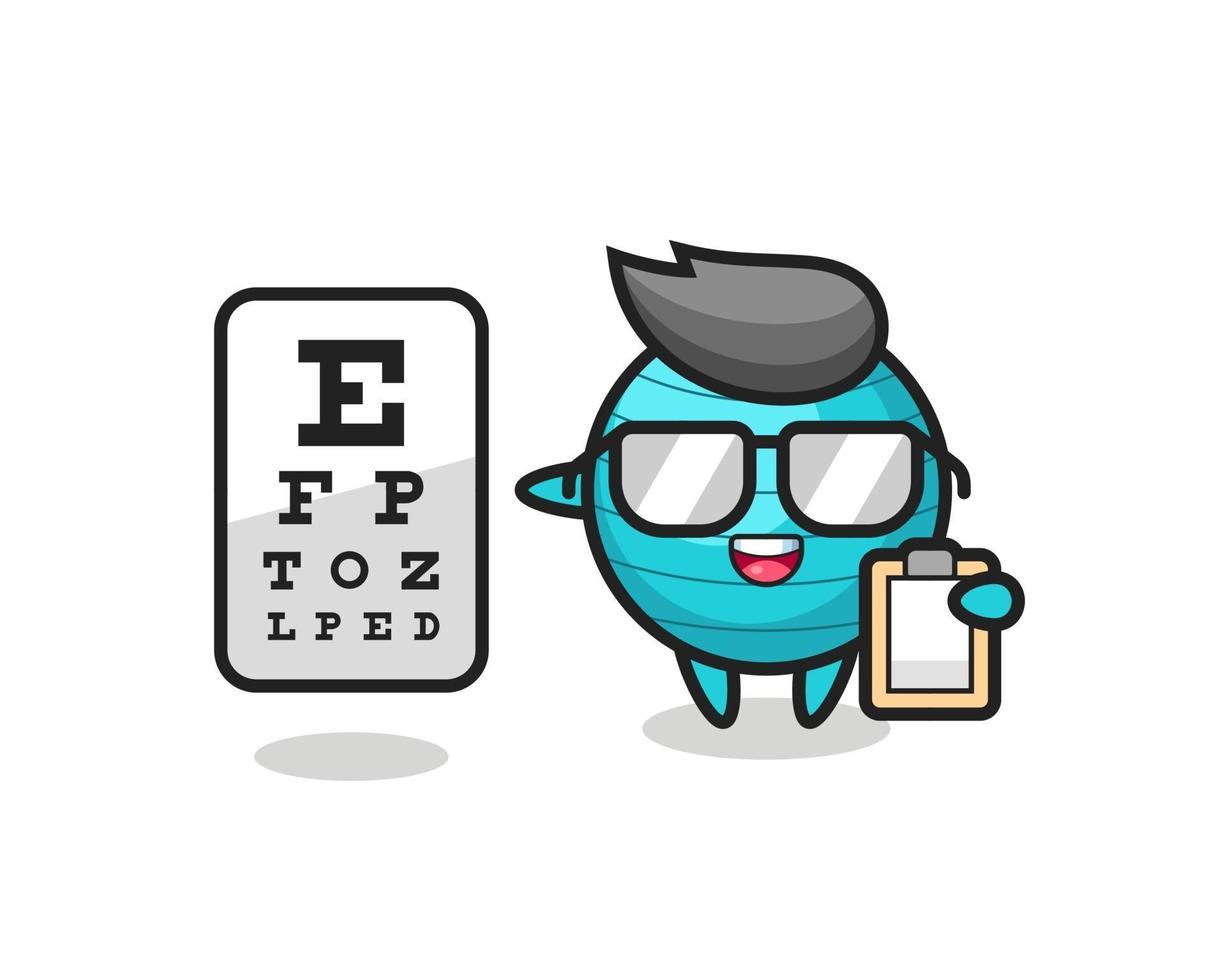 Illustration of exercise ball mascot as an ophthalmology vector