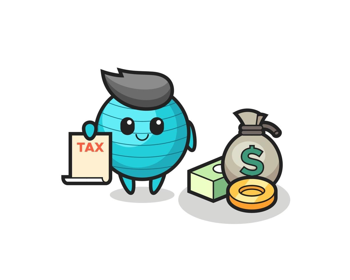 Character cartoon of exercise ball as a accountant vector