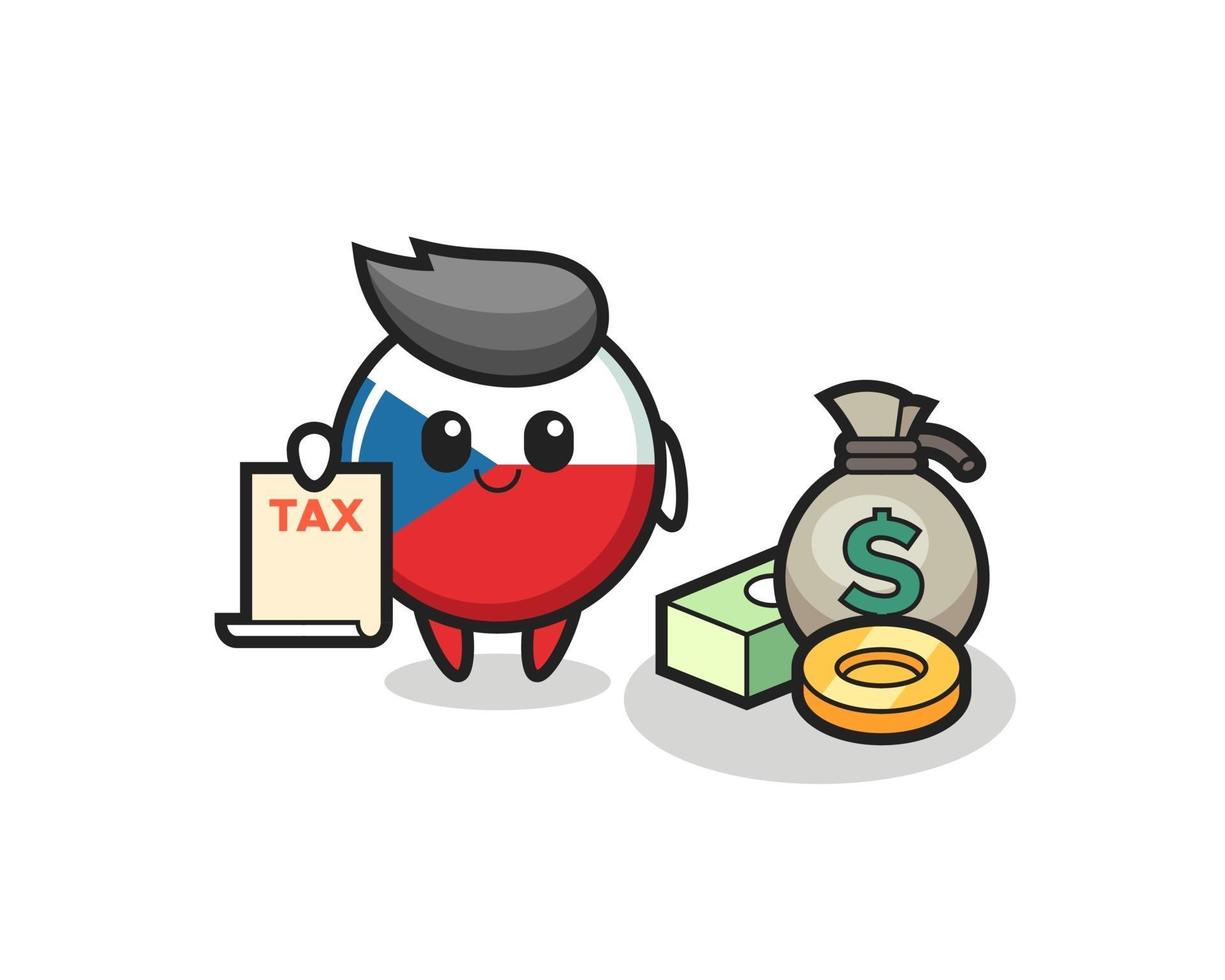 Character cartoon of czech flag badge as a accountant vector