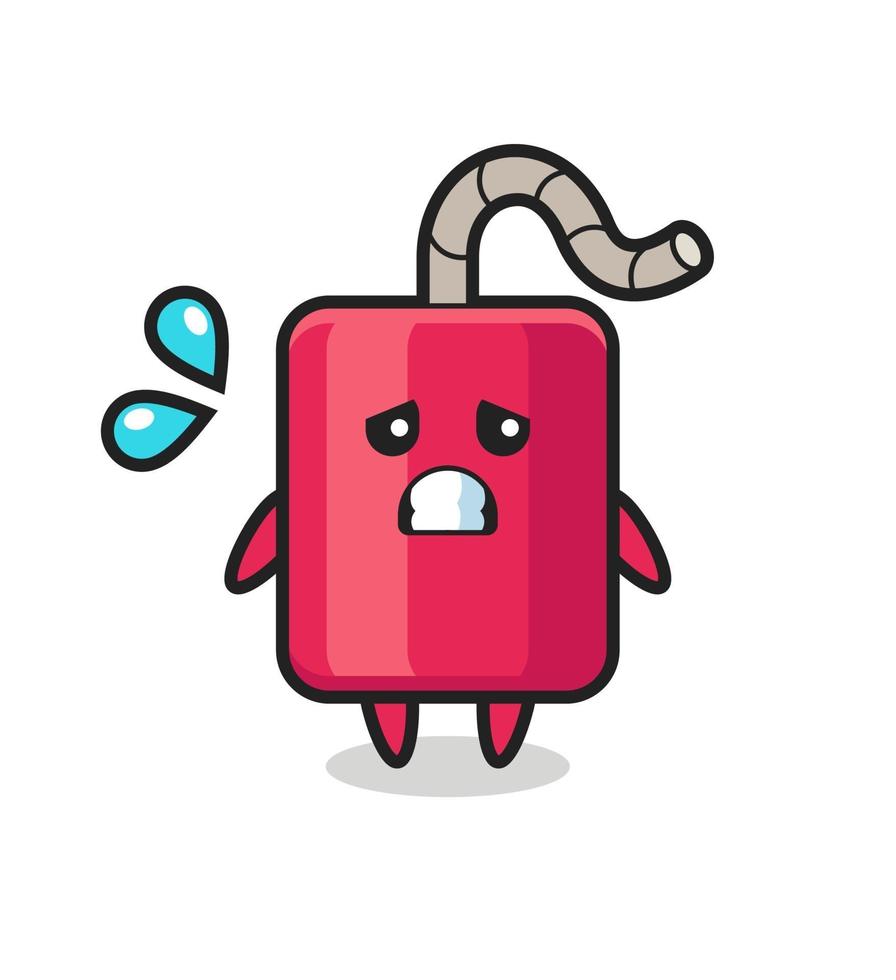 dynamite mascot character with afraid gesture vector