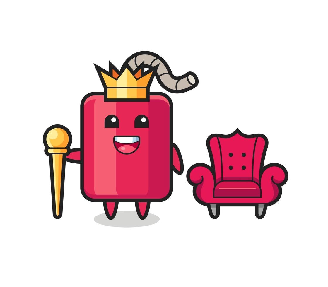 Mascot cartoon of dynamite as a king vector